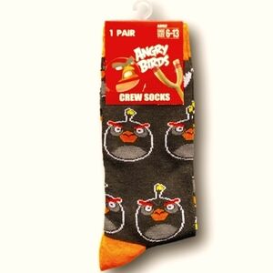 4/$25 Angry Birds The Movie Novelty Crew Socks Featuring The Bomb New